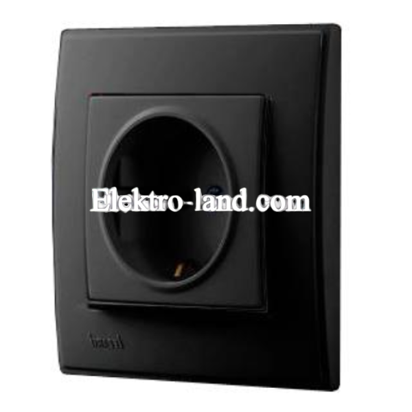 Розетка с защитой от детей Lezard Lesya, антрацит (705-4242-124)